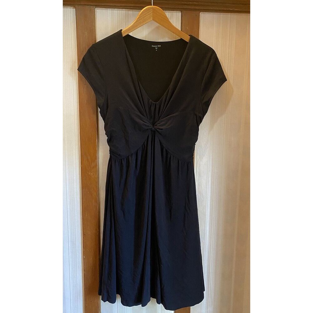 Garnet Hill Dress Women’s 8 Black Knee Length Trending Twist